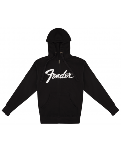 Fender Guitars Transition Logo Zip-Up Hoodie Sweatshirt, Black, Small (S)
