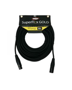 OSP SuperFlex GOLD 50' Premium "Lay-Flat" Microphone/Mic XLR Cable - SFM-50