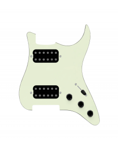920D Custom Hipster Heaven HH Loaded Pickguard for Strat With Uncovered Cool Kids Humbuckers, Mint Green Pickguard, and S3W-HH Wiring Harness