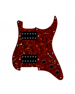 920D Custom Hipster Heaven HH Loaded Pickguard for Strat With Uncovered Cool Kids Humbuckers, Tortoise Pickguard, and S5W-HH Wiring Harness