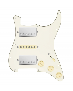 920D Custom HSH Loaded Pickguard for Stratocaster With Nickel Smoothie Humbuckers, Aged White Texas Vintage Pickups, Parchment Pickguard, and S5W-HSH Wiring Harness