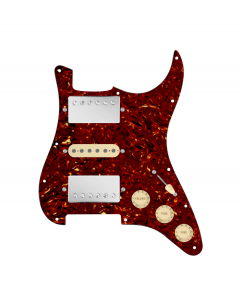 920D Custom HSH Loaded Pickguard for Stratocaster With Nickel Smoothie Humbuckers, Aged White Texas Vintage Pickups, Tortoise Pickguard, and S5W-HSH Wiring Harness