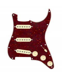 920D Custom Texas Grit Loaded Pickguard for Strat With Aged White Pickups and Knobs, Tortoise Pickguard, and S5W Wiring Harness