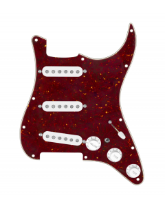 920D Custom Texas Growler Loaded Pickguard for Strat With White Pickups, Tortoise Pickguard, and S7W-MT Wiring Harness