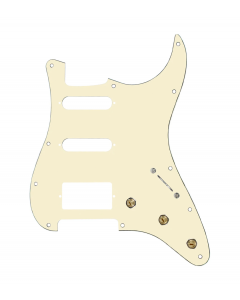 920D Custom HSS Pre-Wired Pickguard for Strat With An Aged White Pickguard and S5W-HSS-BL Wiring Harness