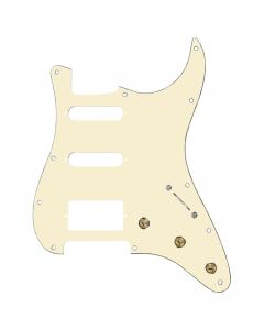 920D Custom HSS Pre-Wired Pickguard for Strat With An Aged White Pickguard and S5W-HSS-PP Wiring Harness