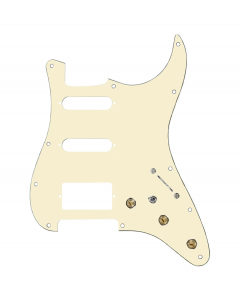 920D Custom HSS Pre-Wired Pickguard for Strat With An Aged White Pickguard and S7W-HSS-MT Wiring Harness