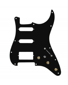920D Custom HSS Pre-Wired Pickguard for Strat With A Black Pickguard and S7W-HSS-MT Wiring Harness