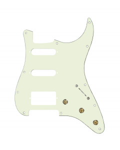 920D Custom HSS Pre-Wired Pickguard for Strat With A Mint Green Pickguard and S5W-HSS-PP Wiring Harness