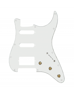 920D Custom HSS Pre-Wired Pickguard for Strat With A Parchment Pickguard and S5W-HSS-BL Wiring Harness