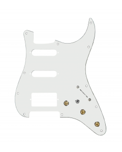 920D Custom HSS Pre-Wired Pickguard for Strat With A Parchment Pickguard and S7W-HSS-MT Wiring Harness