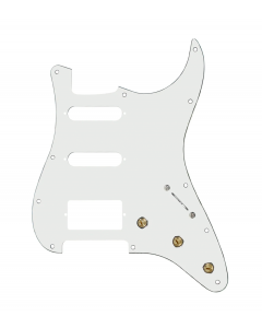 920D Custom HSS Pre-Wired Pickguard for Strat With A Parchment Pickguard and S7W-HSS-PP Wiring Harness