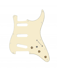 920D Custom SSS Pre-Wired Pickguard for Strat With An Aged White Pickguard and S7W-MT Wiring Harness