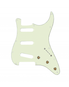 920D Custom SSS Pre-Wired Pickguard for Strat With A Mint Green Pickguard and S5W-BL-V Wiring Harness