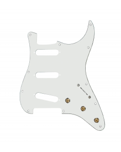 920D Custom SSS Pre-Wired Pickguard for Strat With A Parchment Pickguard and S5W-BL-V Wiring Harness
