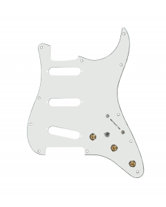 920D Custom SSS Pre-Wired Pickguard for Strat With A Parchment Pickguard and S7W-MT Wiring Harness