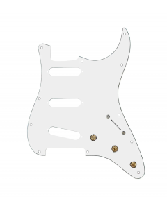 920D Custom SSS Pre-Wired Pickguard for Strat With A White Pickguard and S5W-BL-V Wiring Harness