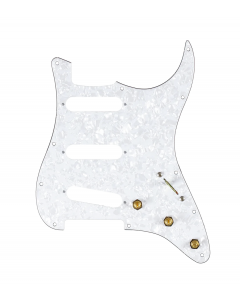 920D Custom SSS Pre-Wired Pickguard for Strat With A White Pearl Pickguard and S5W-BL-V Wiring Harness