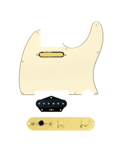 920D Custom Gold Foil Loaded Pickguard for Tele With Aged White Pickguard and T3W-G Control Plate