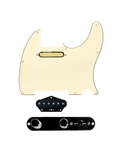 920D Custom Gold Foil Loaded Pickguard for Tele With Aged White Pickguard and T3W-REV-B Control Plate