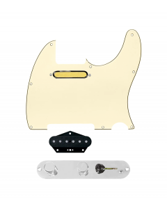 920D Custom Gold Foil Loaded Pickguard for Tele With Aged White Pickguard and T3W-REV-C Control Plate