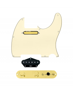 920D Custom Gold Foil Loaded Pickguard for Tele With Aged White Pickguard and T4W-REV-G Control Plate