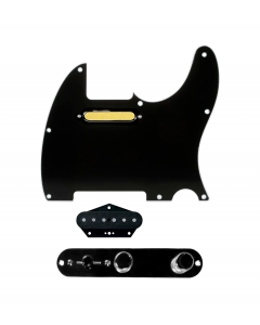 920D Custom Gold Foil Loaded Pickguard for Tele With Black Pickguard and T3W-B Control Plate