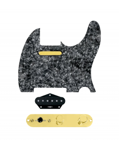 920D Custom Gold Foil Loaded Pickguard for Tele With Black Pearl Pickguard and T3W-G Control Plate