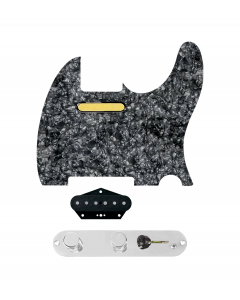 920D Custom Gold Foil Loaded Pickguard for Tele With Black Pearl Pickguard and T3W-REV-C Control Plate