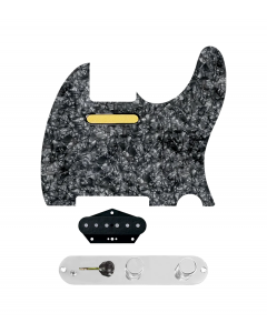 920D Custom Gold Foil Loaded Pickguard for Tele With Black Pearl Pickguard and T4W-C Control Plate