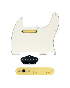 920D Custom Gold Foil Loaded Pickguard for Tele With Parchment Pickguard and T3W-G Control Plate