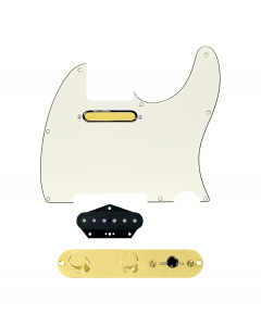 920D Custom Gold Foil Loaded Pickguard for Tele With Parchment Pickguard and T3W-REV-G Control Plate