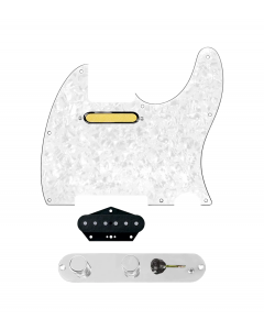 920D Custom Gold Foil Loaded Pickguard for Tele With White Pearl Pickguard and T3W-REV-C Control Plate