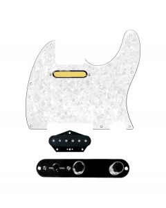 920D Custom Gold Foil Loaded Pickguard for Tele With White Pearl Pickguard and T4W-B Control Plate