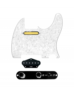 920D Custom Gold Foil Loaded Pickguard for Tele With White Pearl Pickguard and T4W-REV-B Control Plate