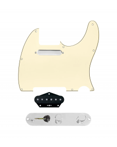 920D Custom Texas Grit Loaded Pickguard for Tele With Aged White Pickguard and T3W-C Control Plate