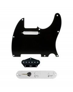 920D Custom Texas Grit Loaded Pickguard for Tele With Black Pickguard and T3W-C Control Plate