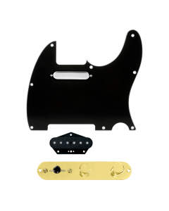 920D Custom Texas Grit Loaded Pickguard for Tele With Black Pickguard and T3W-G Control Plate