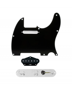 920D Custom Texas Grit Loaded Pickguard for Tele With Black Pickguard and T3W-REV-C Control Plate