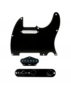 920D Custom Texas Grit Loaded Pickguard for Tele With Black Pickguard and T4W-B Control Plate