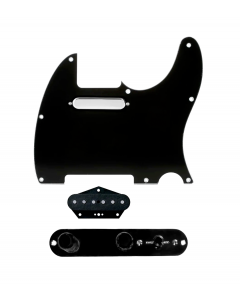 920D Custom Texas Grit Loaded Pickguard for Tele With Black Pickguard and T4W-REV-B Control Plate