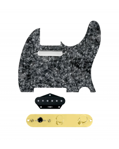 920D Custom Texas Grit Loaded Pickguard for Tele With Black Pearl Pickguard and T3W-G Control Plate