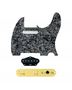 920D Custom Texas Grit Loaded Pickguard for Tele With Black Pearl Pickguard and T3W-REV-G Control Plate