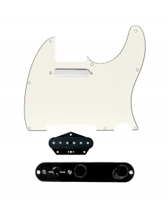 920D Custom Texas Grit Loaded Pickguard for Tele With Parchment Pickguard and T3W-B Control Plate