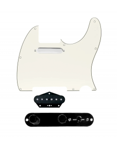 920D Custom Texas Grit Loaded Pickguard for Tele With Parchment Pickguard and T3W-REV-B Control Plate