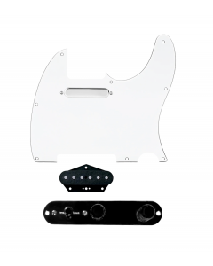 920D Custom Texas Grit Loaded Pickguard for Tele With White Pickguard and T3W-B Control Plate