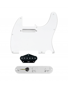 920D Custom Texas Grit Loaded Pickguard for Tele With White Pickguard and T3W-C Control Plate