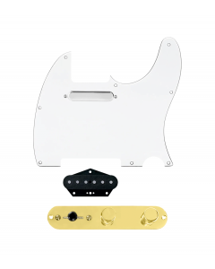 920D Custom Texas Grit Loaded Pickguard for Tele With White Pickguard and T3W-G Control Plate