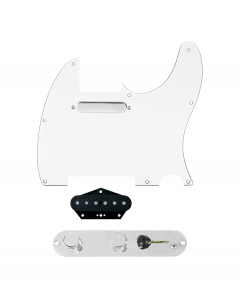 920D Custom Texas Grit Loaded Pickguard for Tele With White Pickguard and T3W-REV-C Control Plate