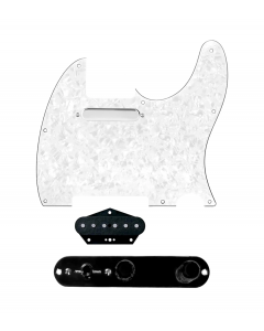 920D Custom Texas Grit Loaded Pickguard for Tele With White Pearl Pickguard and T3W-B Control Plate